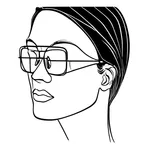 large squared wire eyeglasses image